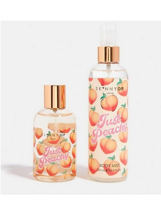 front image of skinnydip-just-peachy-2-piece-gift-set-100ml-eau-de-parfum-250ml-body-mist
