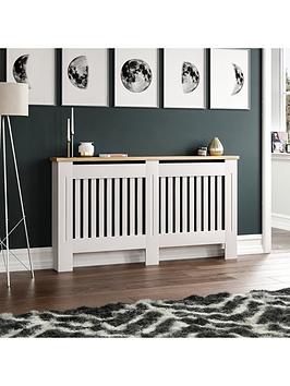 Product photograph of Vida Designs Arlington Large Radiator Cover - White from very.co.uk