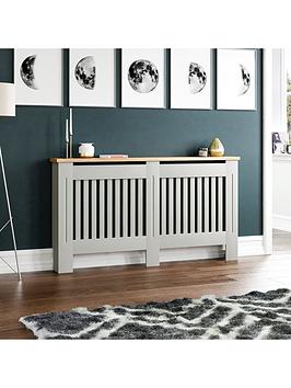 Product photograph of Vida Designs Arlington Large Radiator Cover - Grey from very.co.uk