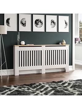 Product photograph of Vida Designs Arlington Extra Large Radiator Cover - White from very.co.uk
