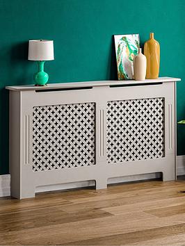 Product photograph of Vida Designs Oxford Large Radiator Cover - Grey from very.co.uk
