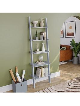 Product photograph of Vida Designs York 5 Tier Ladder Bookcase - Grey from very.co.uk