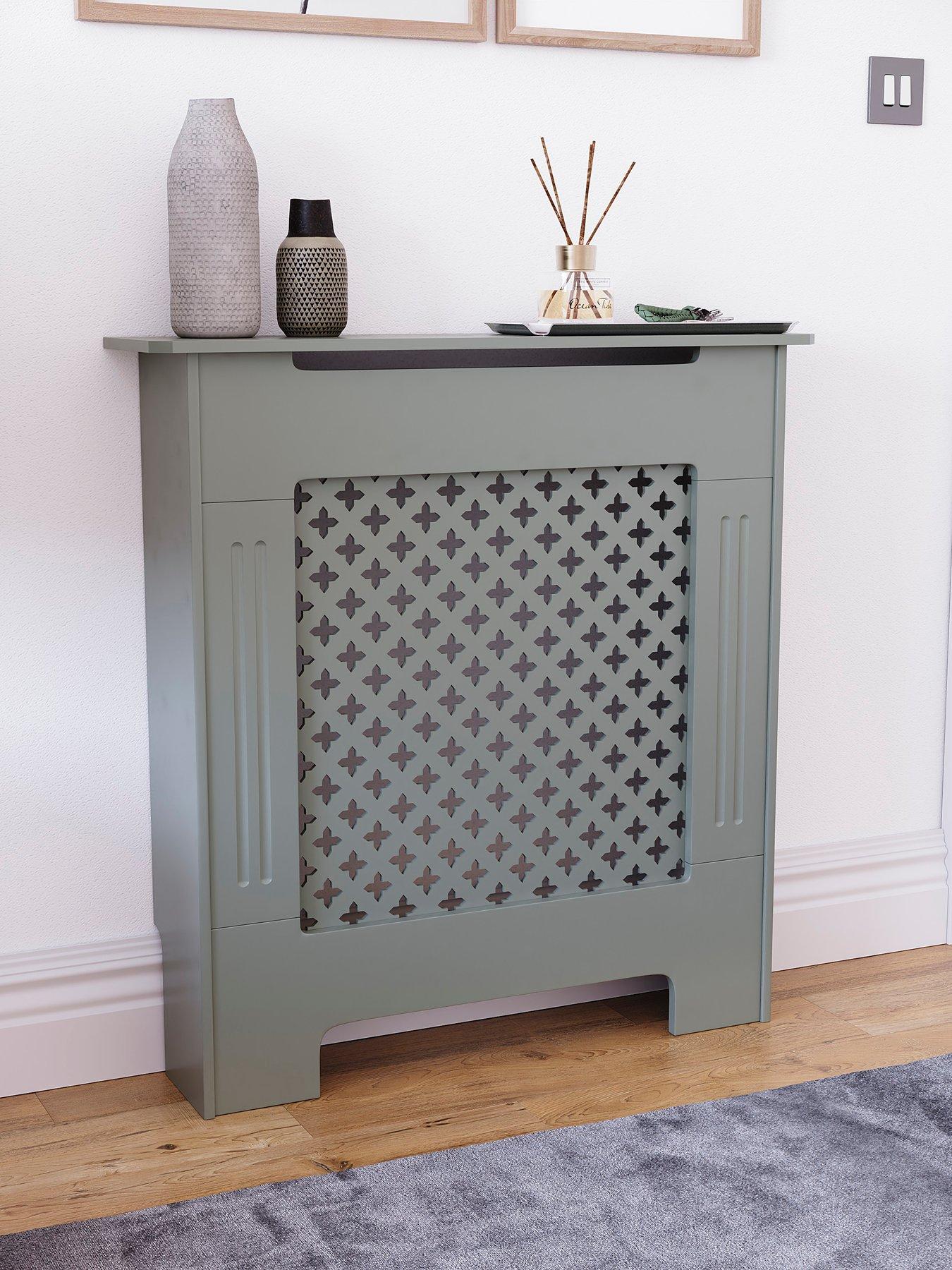 Product photograph of Vida Designs Oxford Small Radiator Cover - Grey from very.co.uk