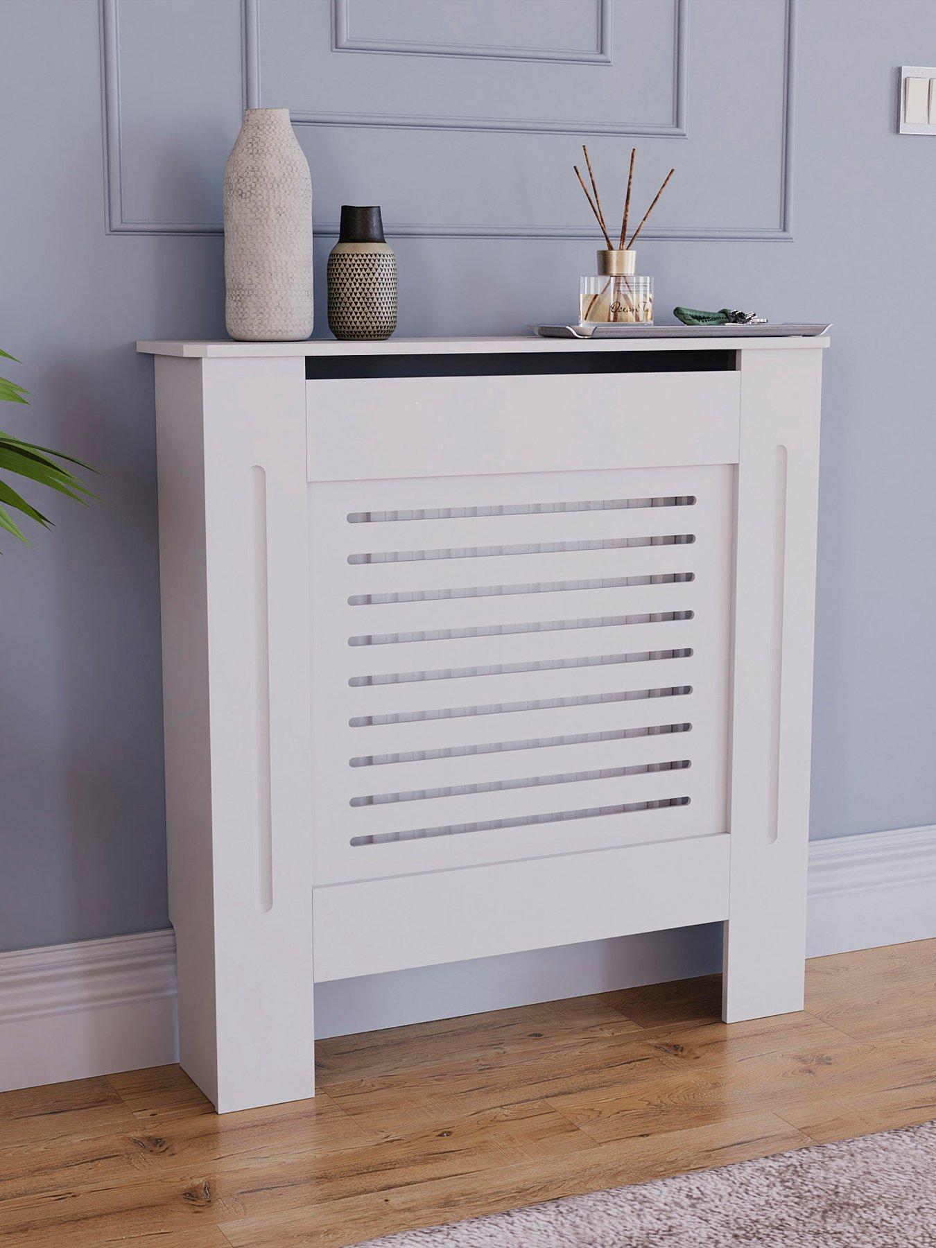 Product photograph of Vida Designs Milton Small Radiator Cover - White from very.co.uk