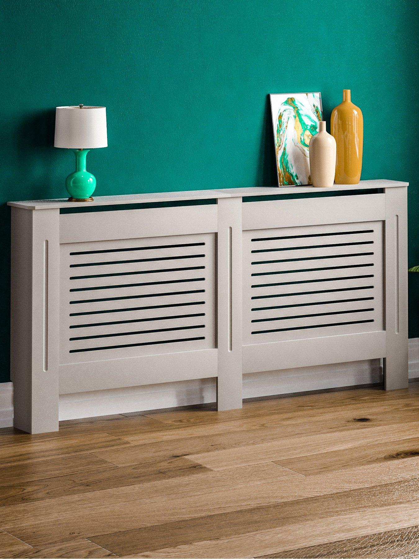 Product photograph of Vida Designs Milton Extra Large Radiator Cover - Grey from very.co.uk