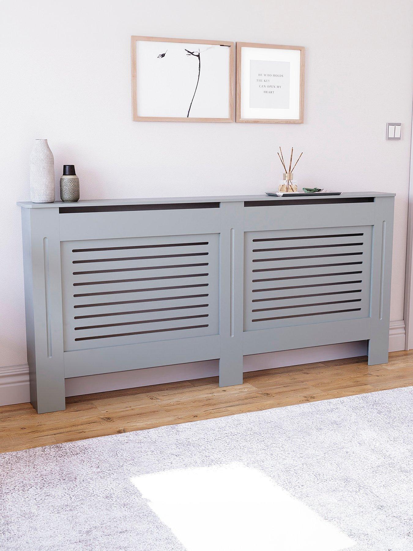 Product photograph of Vida Designs Milton Extra Large Radiator Cover - Grey from very.co.uk