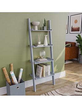 Product photograph of Vida Designs York 4 Tier Ladder Bookcase - Grey from very.co.uk