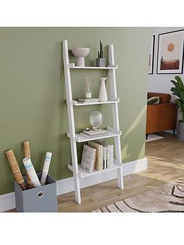 Product photograph of Vida Designs York 4 Tier Ladder Bookcase - White from very.co.uk