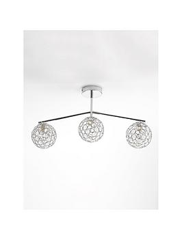 Product photograph of Darlington 3 Light Semi Flush Ceiling Fitting from very.co.uk