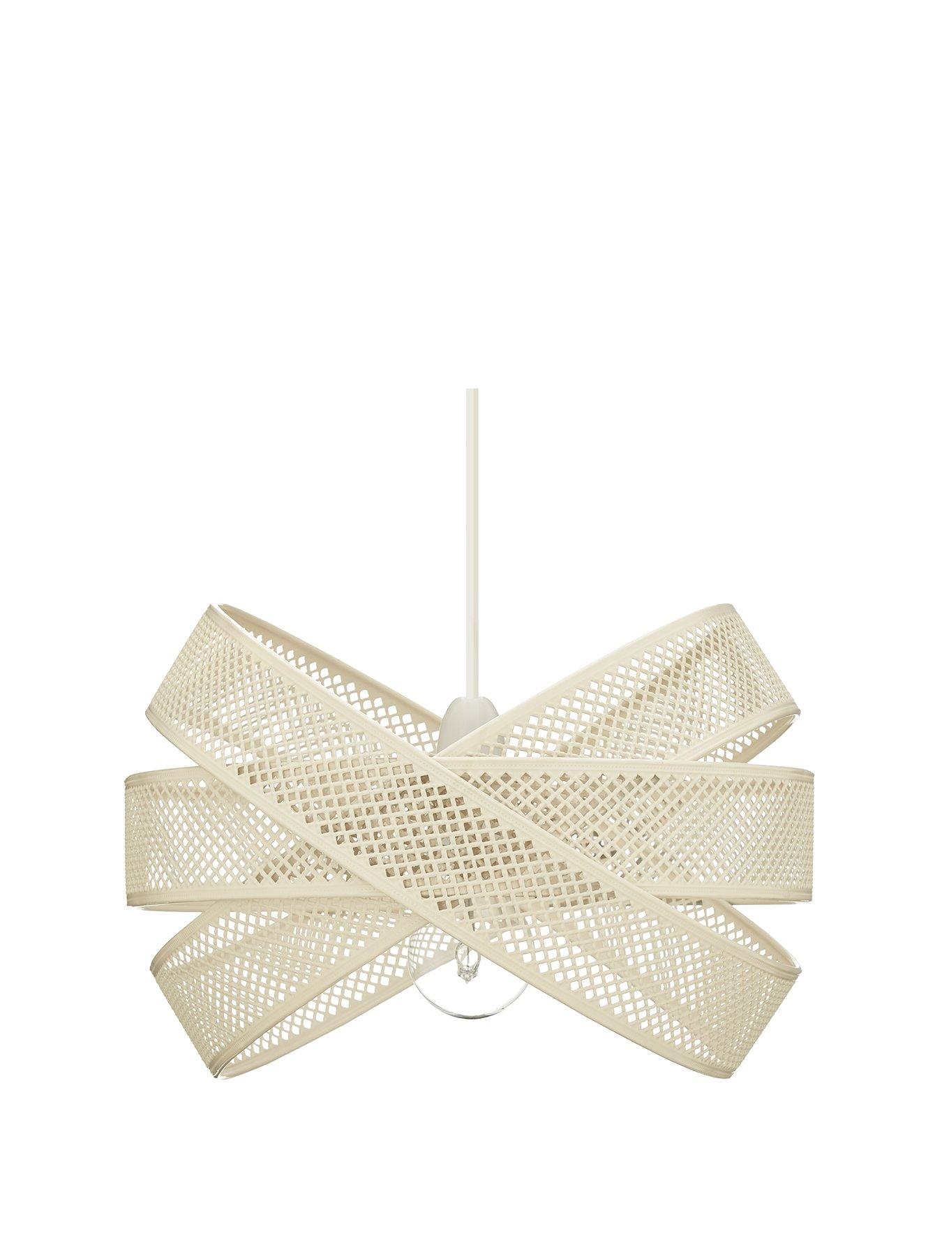 Product photograph of Knot Fretwork Easy Fit Shade - White from very.co.uk