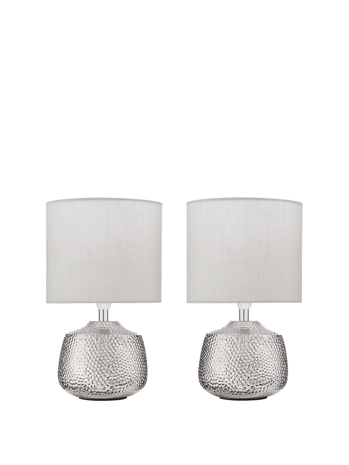 Silver grey hot sale bedside lamps