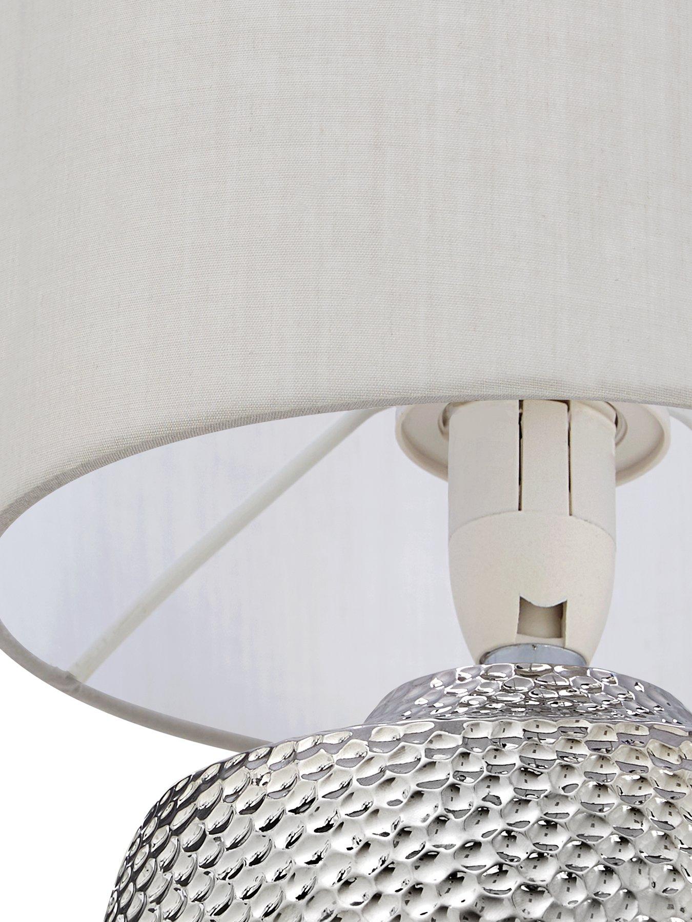 Very Home Set of Hammer Metal Touch Table Lamps Grey/Silver Very