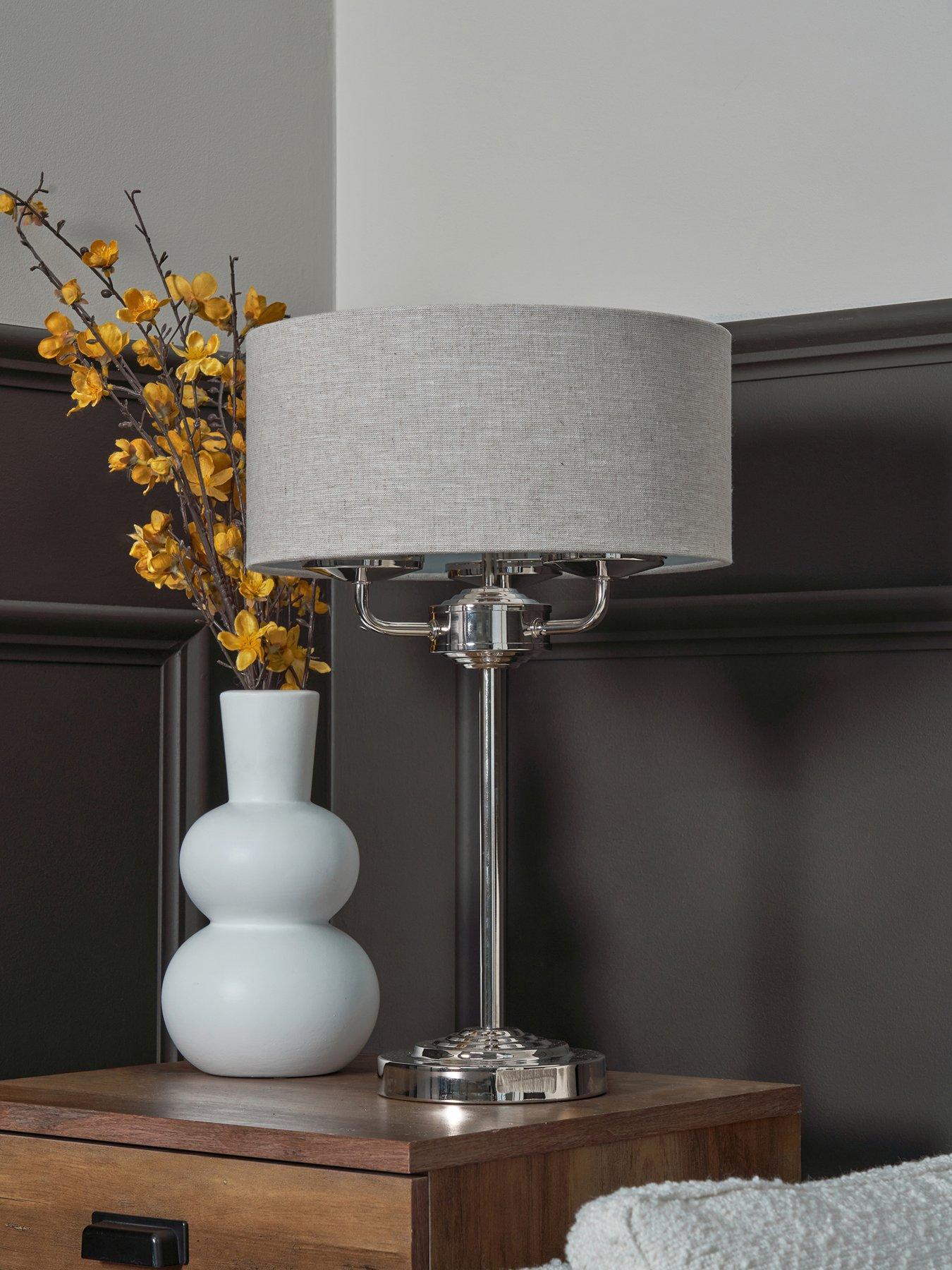 Product photograph of Very Home Mika 3 Light Table Lamp from very.co.uk