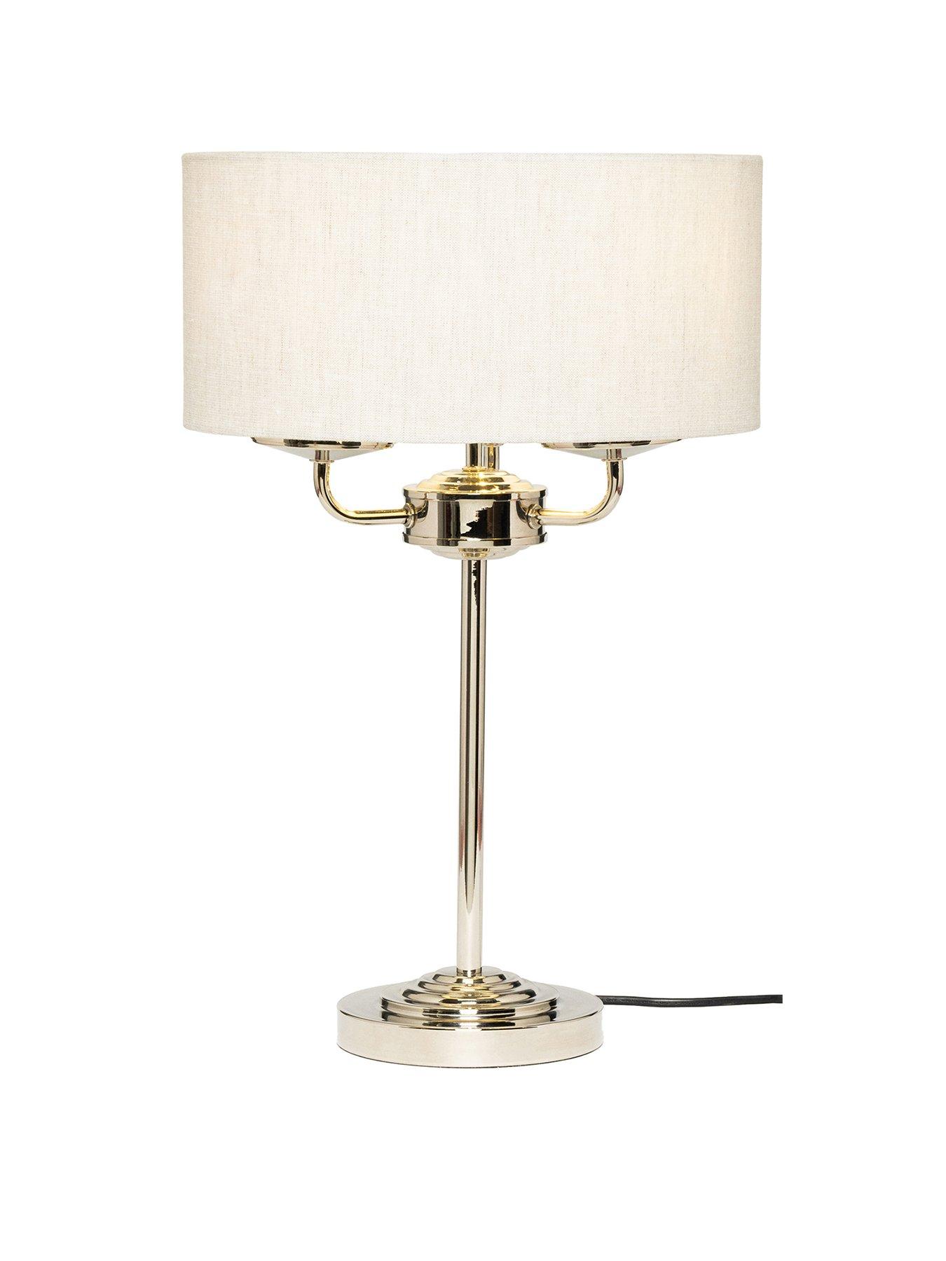 Product photograph of Mika 3 Light Table Lamp from very.co.uk