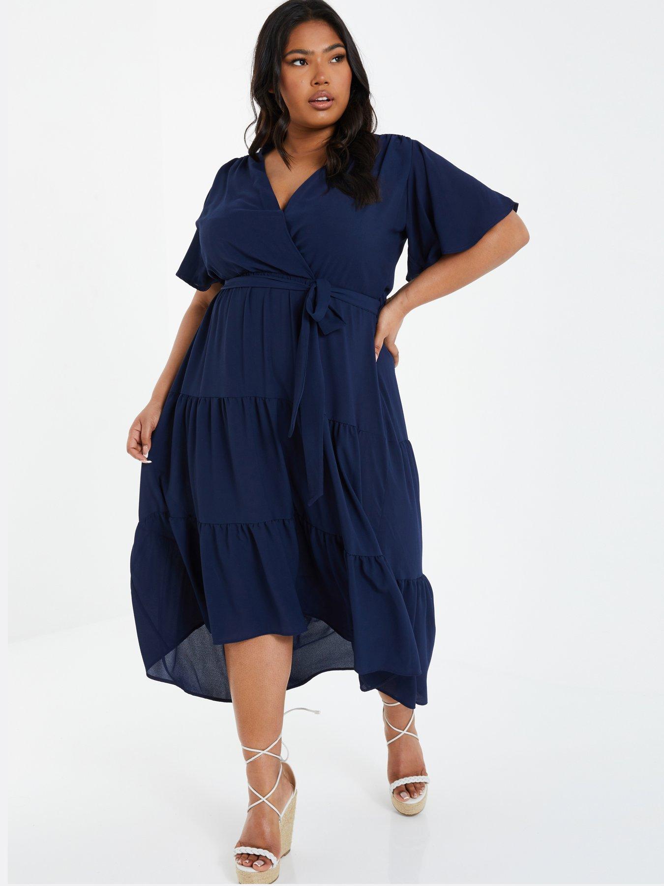 quiz wrap dip hem dress