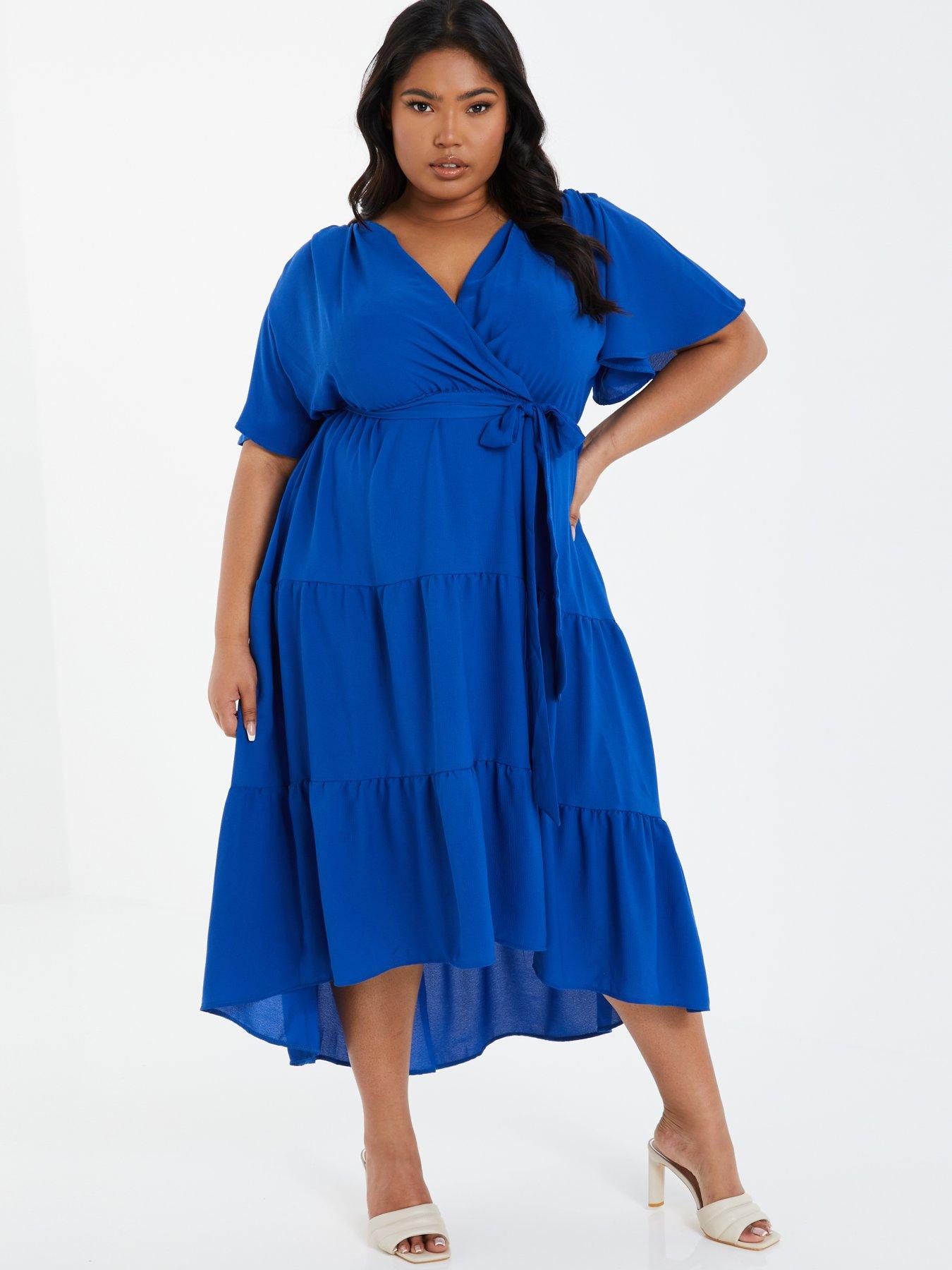 wrap dip hem dress