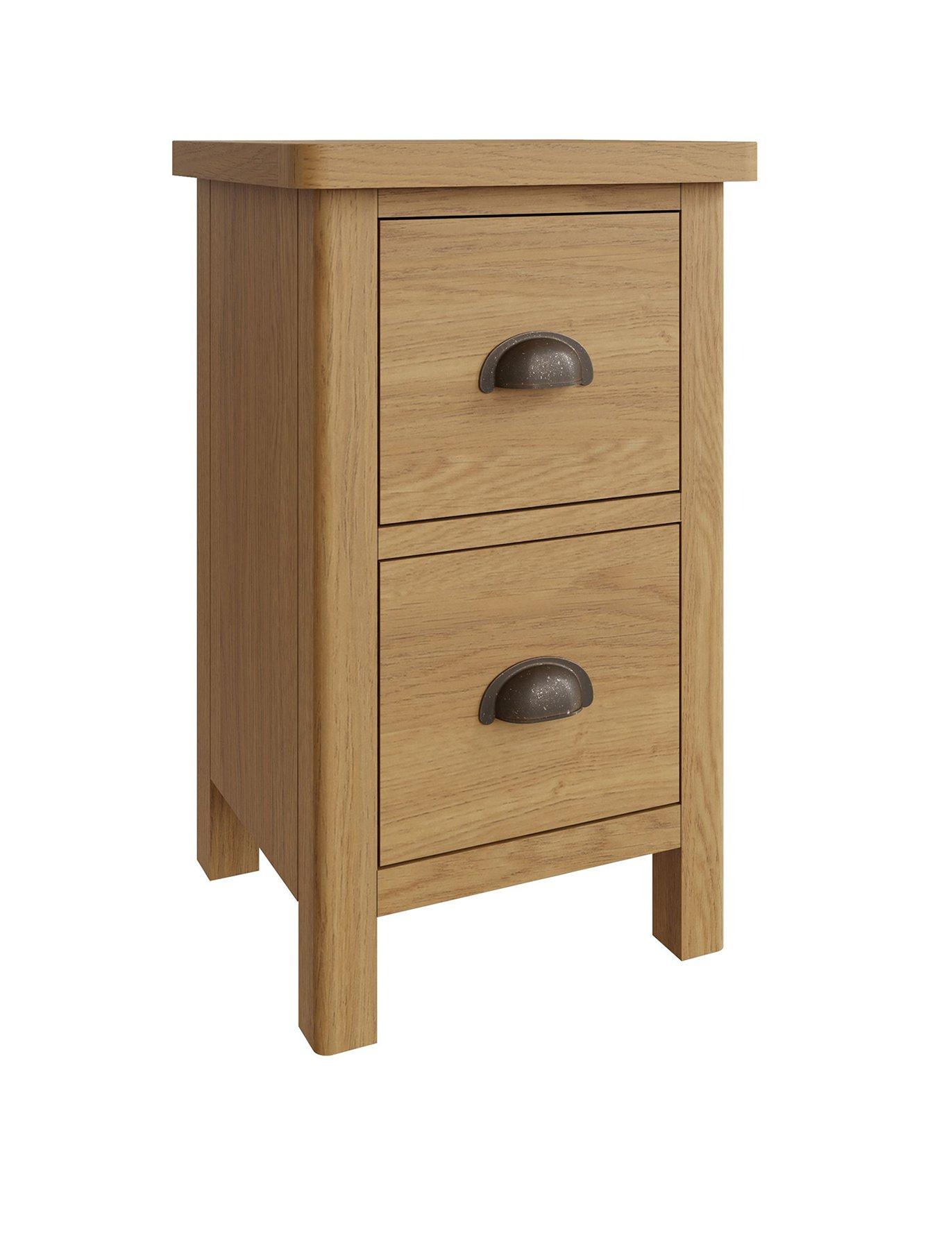 Product photograph of K-interiors Shelton Ready Assembled Solid Wood 2 Drawer Bedside Chest from very.co.uk