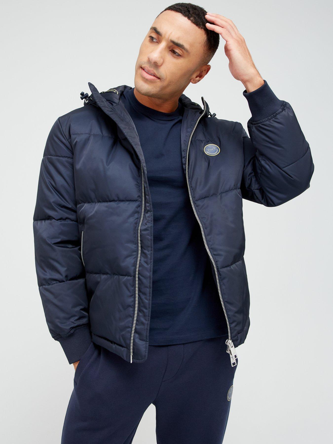 Armani Exchange X Smiley Face Hooded Padded Jacket - Navy 