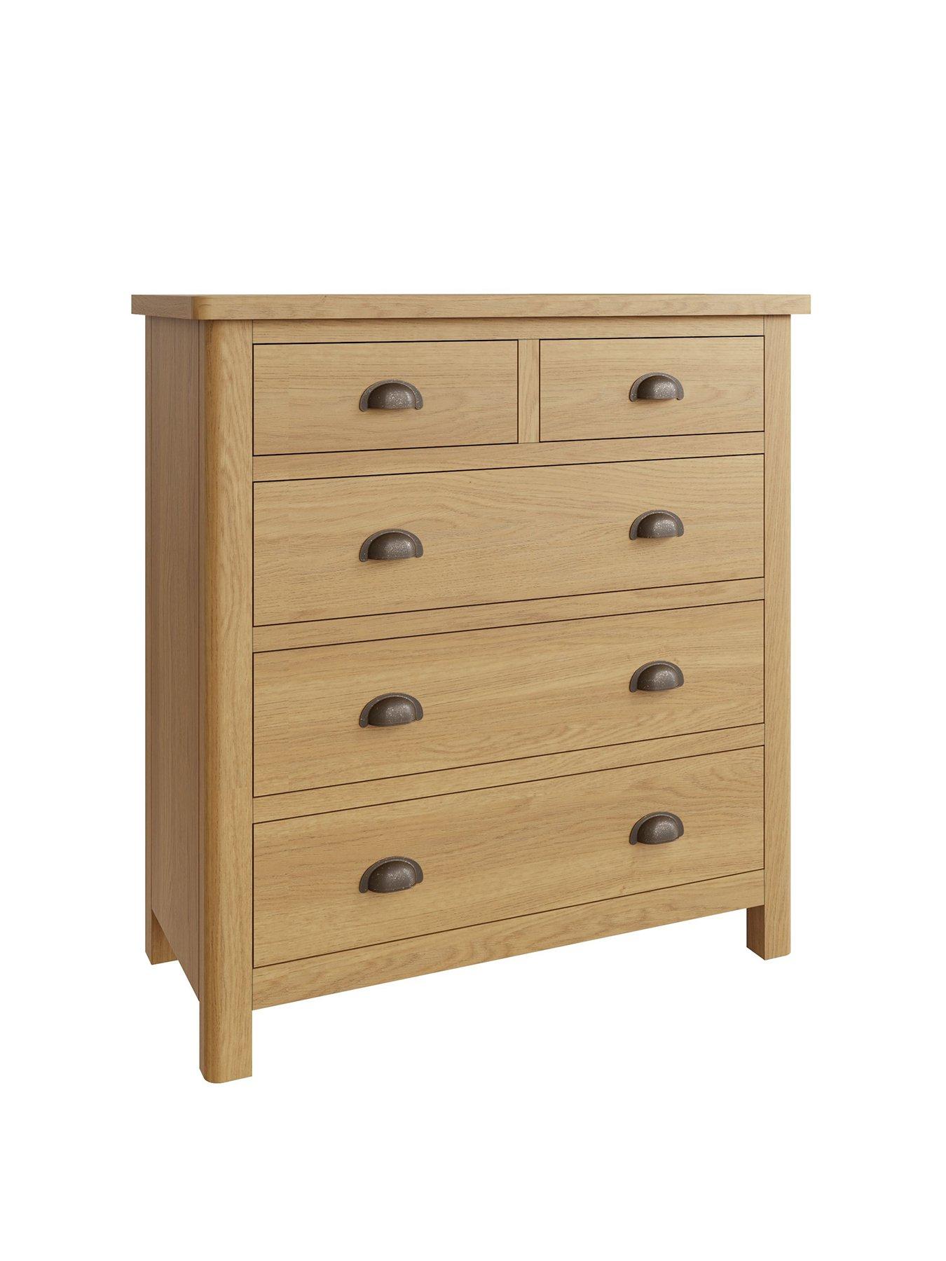 Product photograph of K-interiors Shelton Ready Assembled Solid Wood 2 3 Drawer Chest from very.co.uk