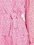  image of quiz-bright-pink-chiffon-polkadot-double-layered-skater-dress