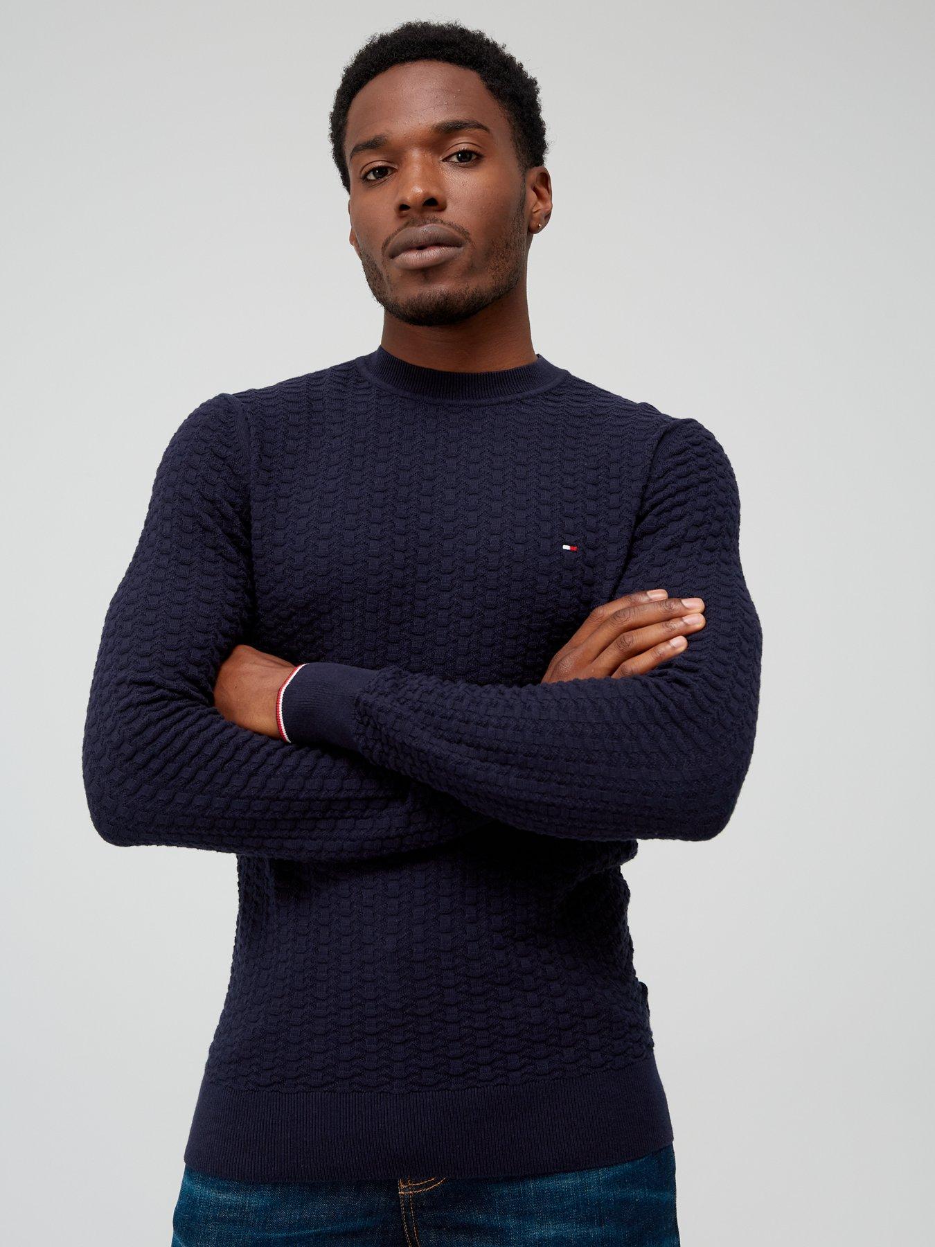 Tommy Hilfiger Exaggerated Structure Knitted Jumper - Desert Sky Navy ...