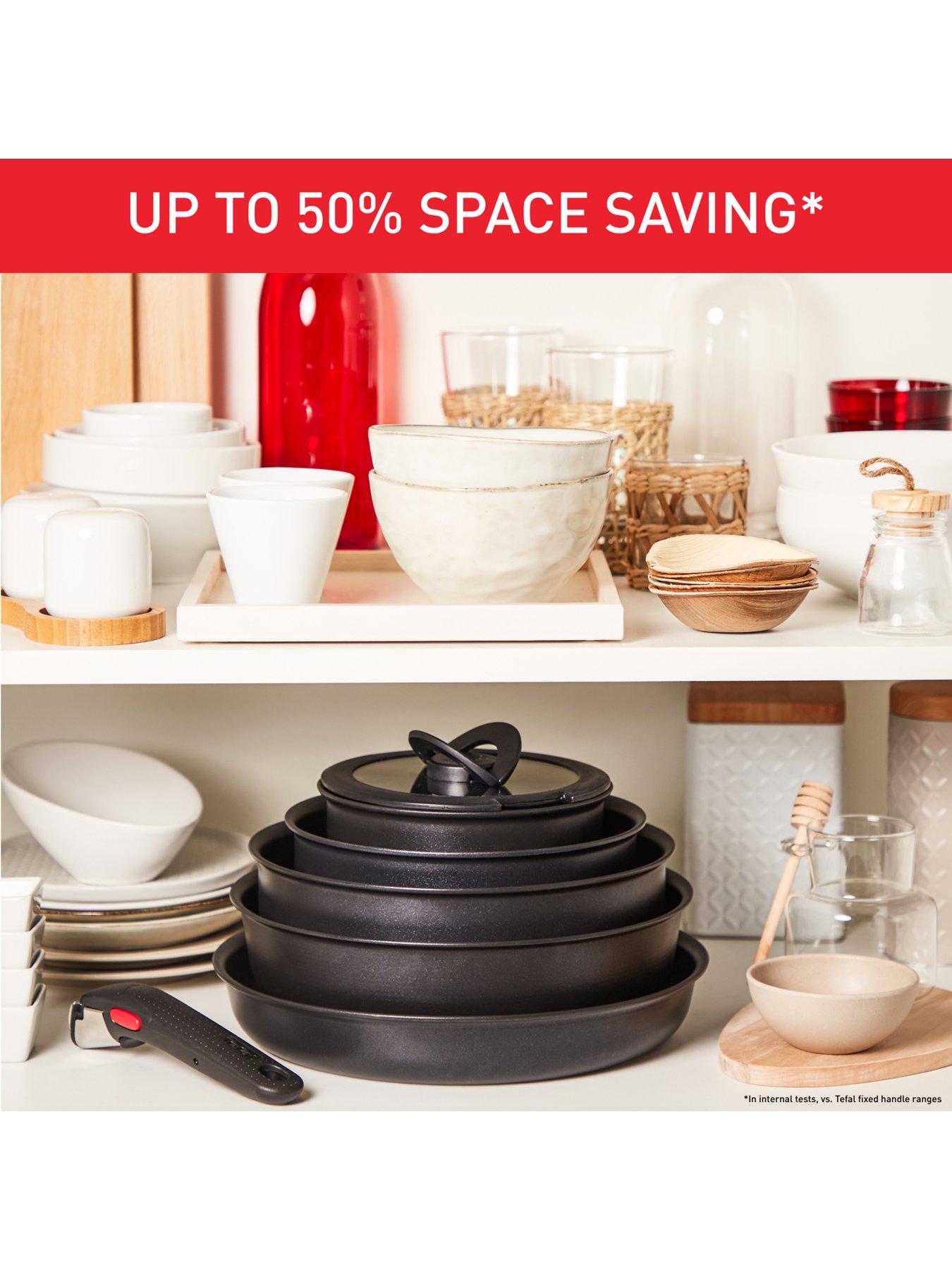 Image 4 of 7 of Tefal Ingenio Eco Resist 3pc Aluminium Stackable Pan Set Black