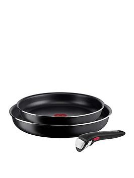 Product photograph of Tefal Ingenio Easy Cook 3pc Removable Handle Stackable Pan Set L1549013 from very.co.uk