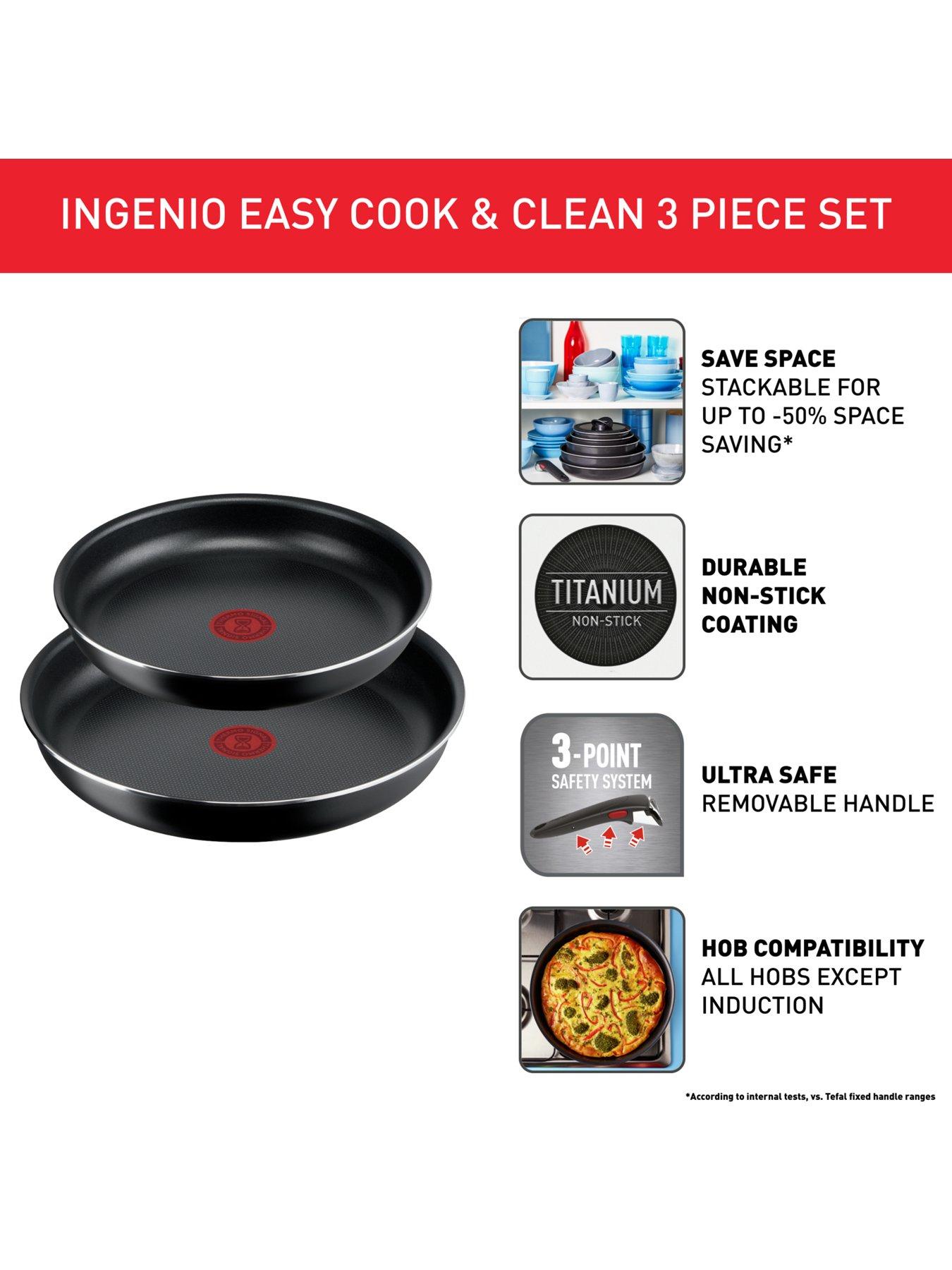 Image 3 of 7 of Tefal Ingenio Easy Cook 3pc Removable Handle, Stackable Pan Set L1549013