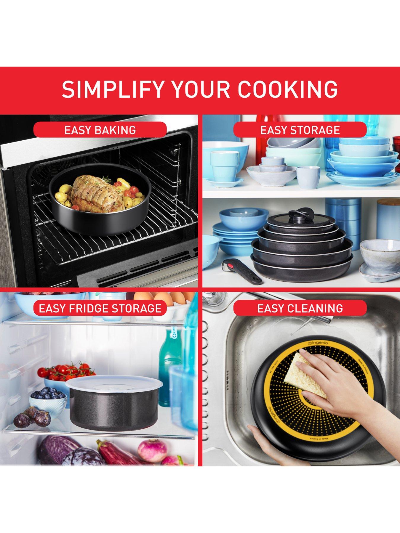 Image 6 of 7 of Tefal Ingenio Easy Cook 3pc Removable Handle, Stackable Pan Set L1549013