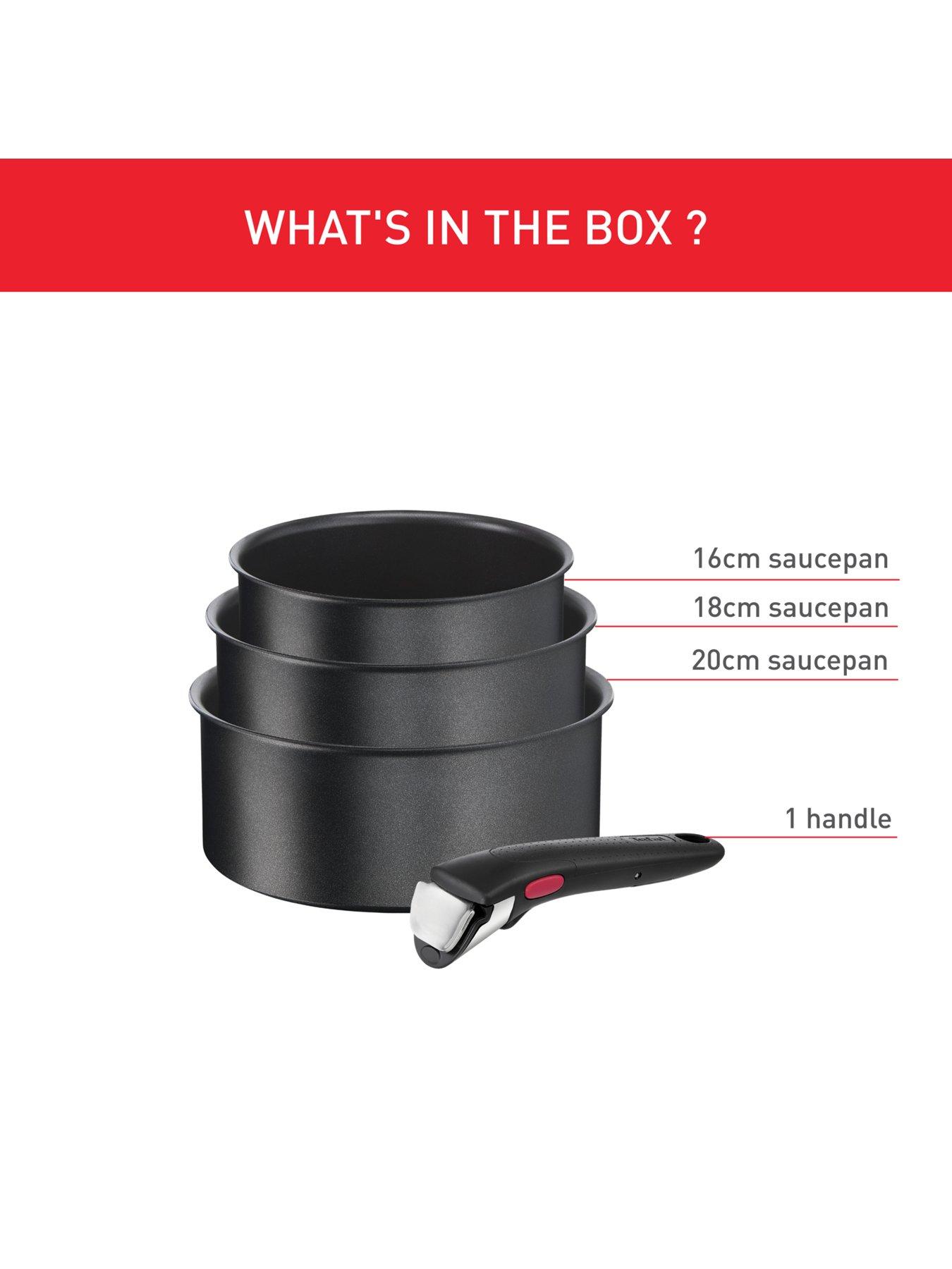 Image 2 of 7 of Tefal Ingenio Daily Chef 4pc Removable Handle, Stackable Induction Pan Set L7629002