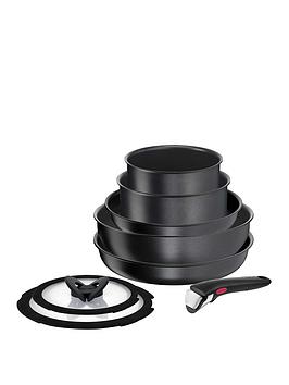 Product photograph of Tefal Ingenio Daily Chef Black 8pc Set from very.co.uk