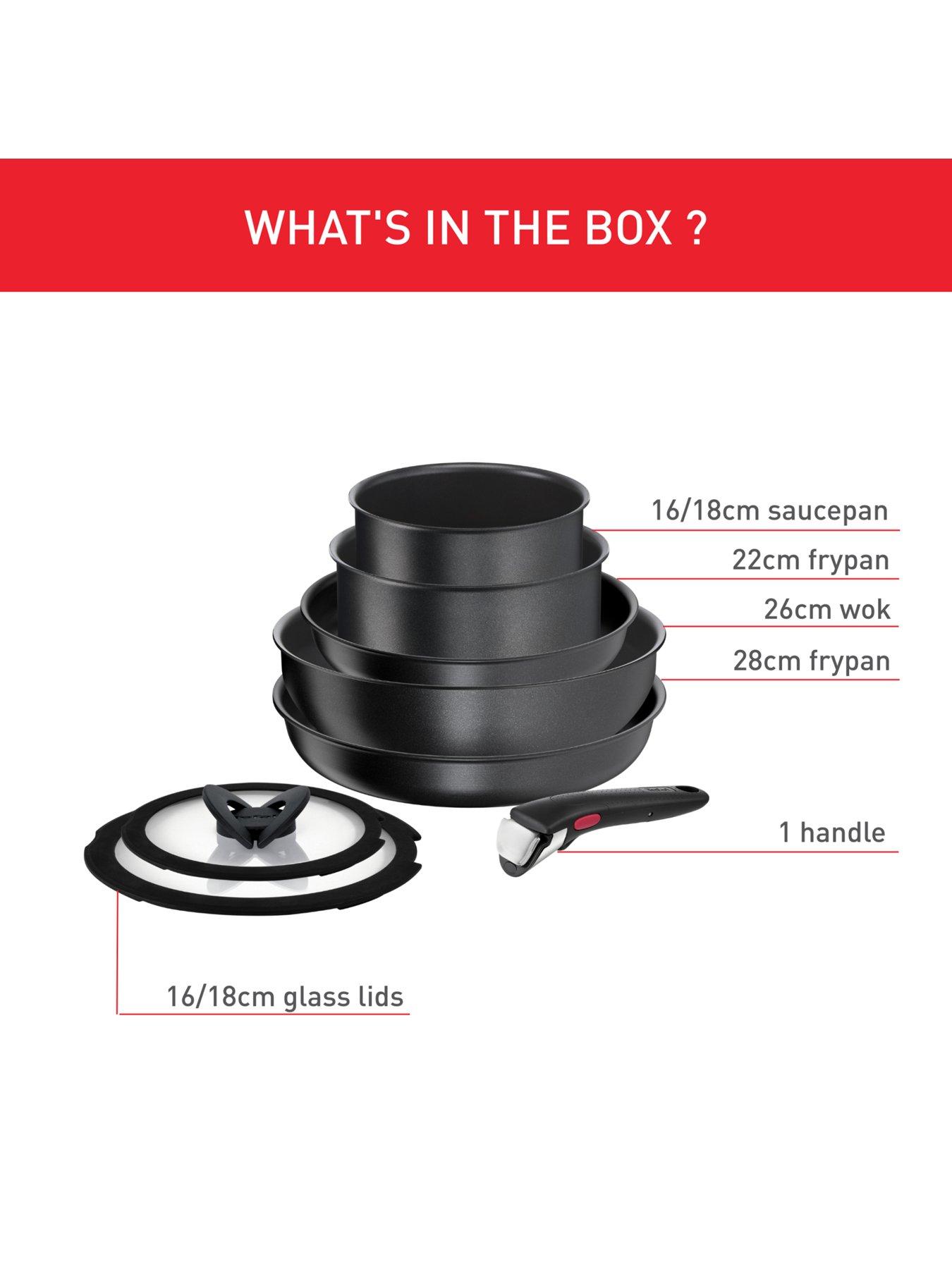 Image 2 of 7 of Tefal Ingenio Daily Chef 8pc Aluminium Stackable Pan Set Black