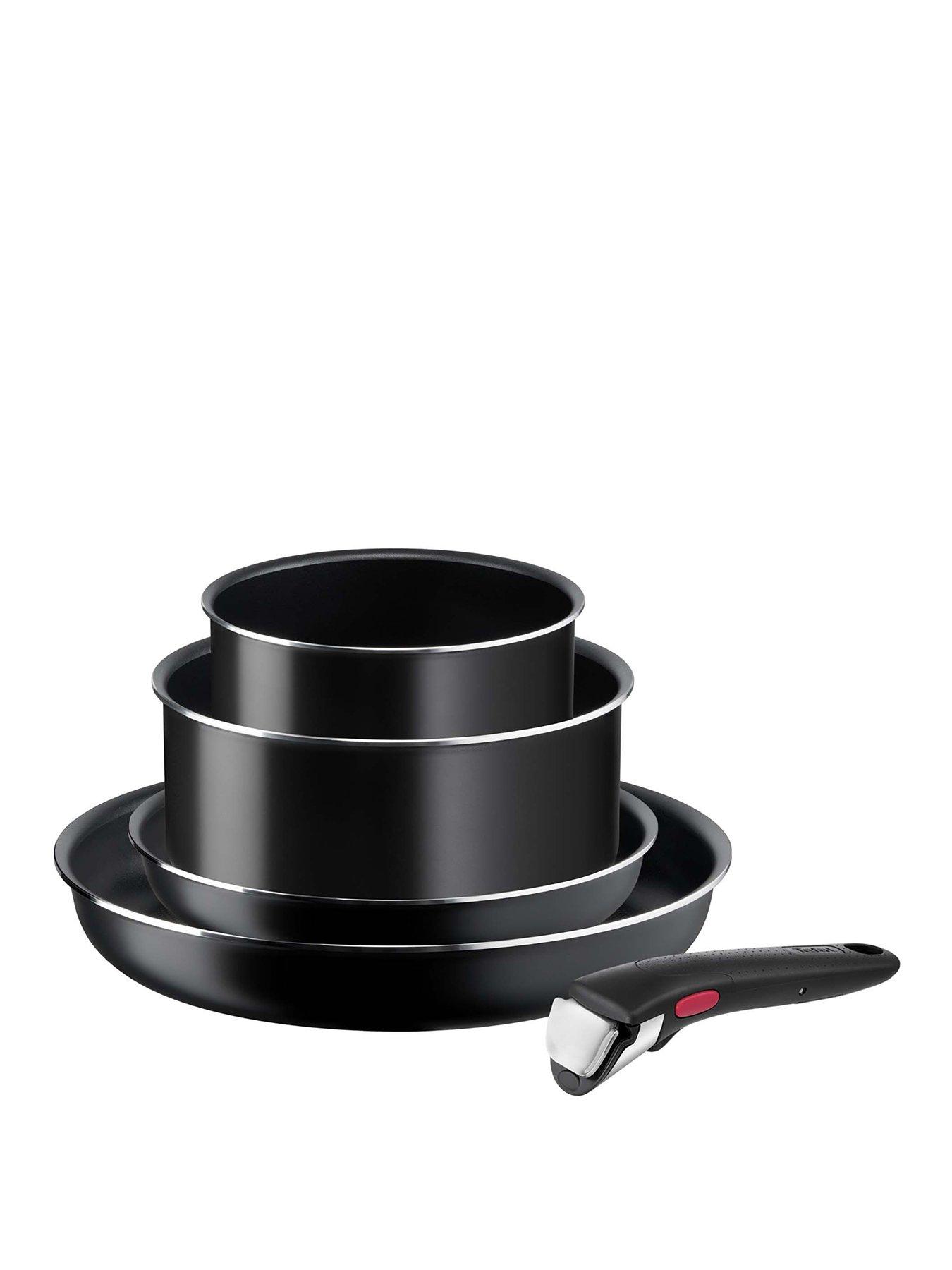 Product photograph of Tefal Ingenio Easy Cook Amp Clean 5pc Removable Handle Stackable Pan Set L1549043 from very.co.uk