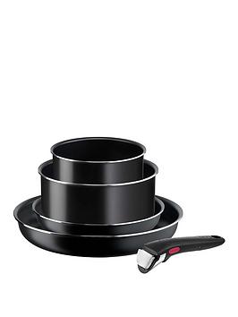 Product photograph of Tefal Ingenio Easy Cook Amp Clean 5pc Removable Handle Stackable Pan Set L1549043 from very.co.uk