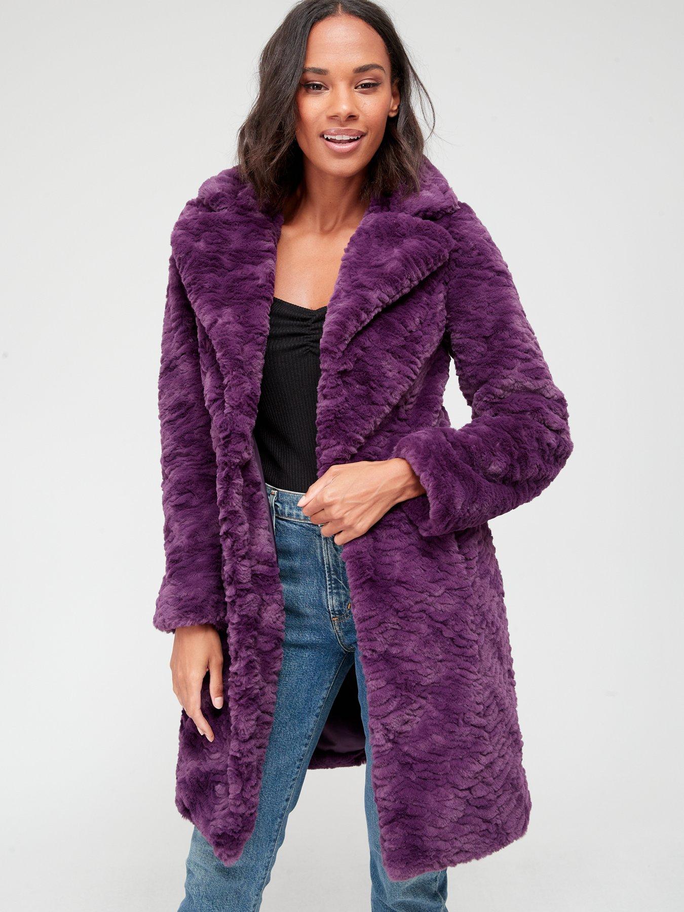 Plum teddy clearance coat