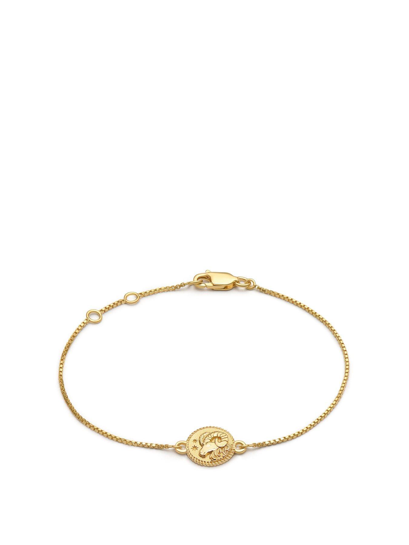 Product photograph of Rachel Jackson Zodiac Mini Art Coin Gold Bracelet from very.co.uk