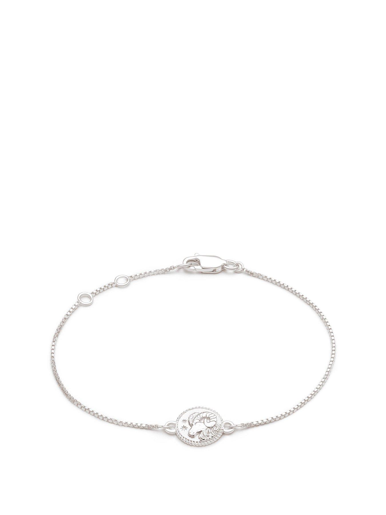 Product photograph of Rachel Jackson Zodiac Mini Art Coin Silver Bracelet from very.co.uk