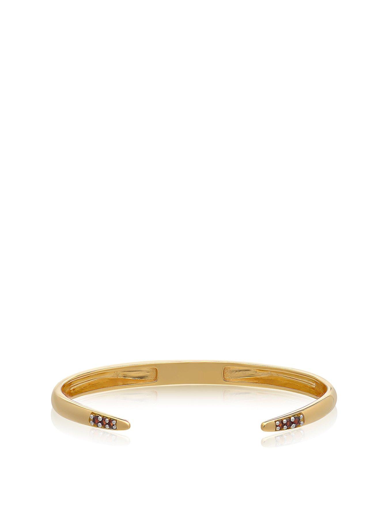 Product photograph of Rachel Jackson Birthstone Gold Bangle from very.co.uk