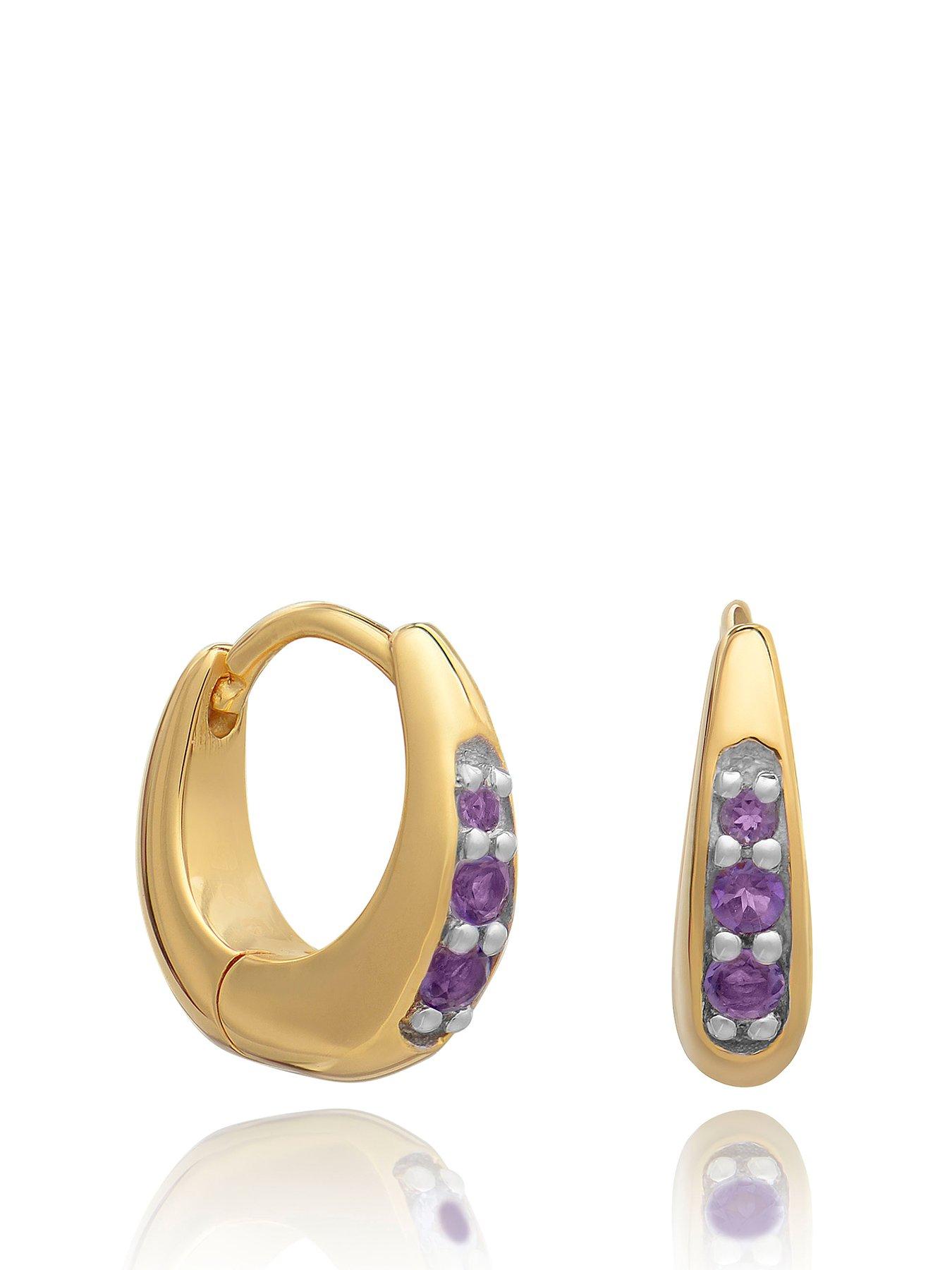 Rachel Jackson Birthstone Huggie Hoop Earrings