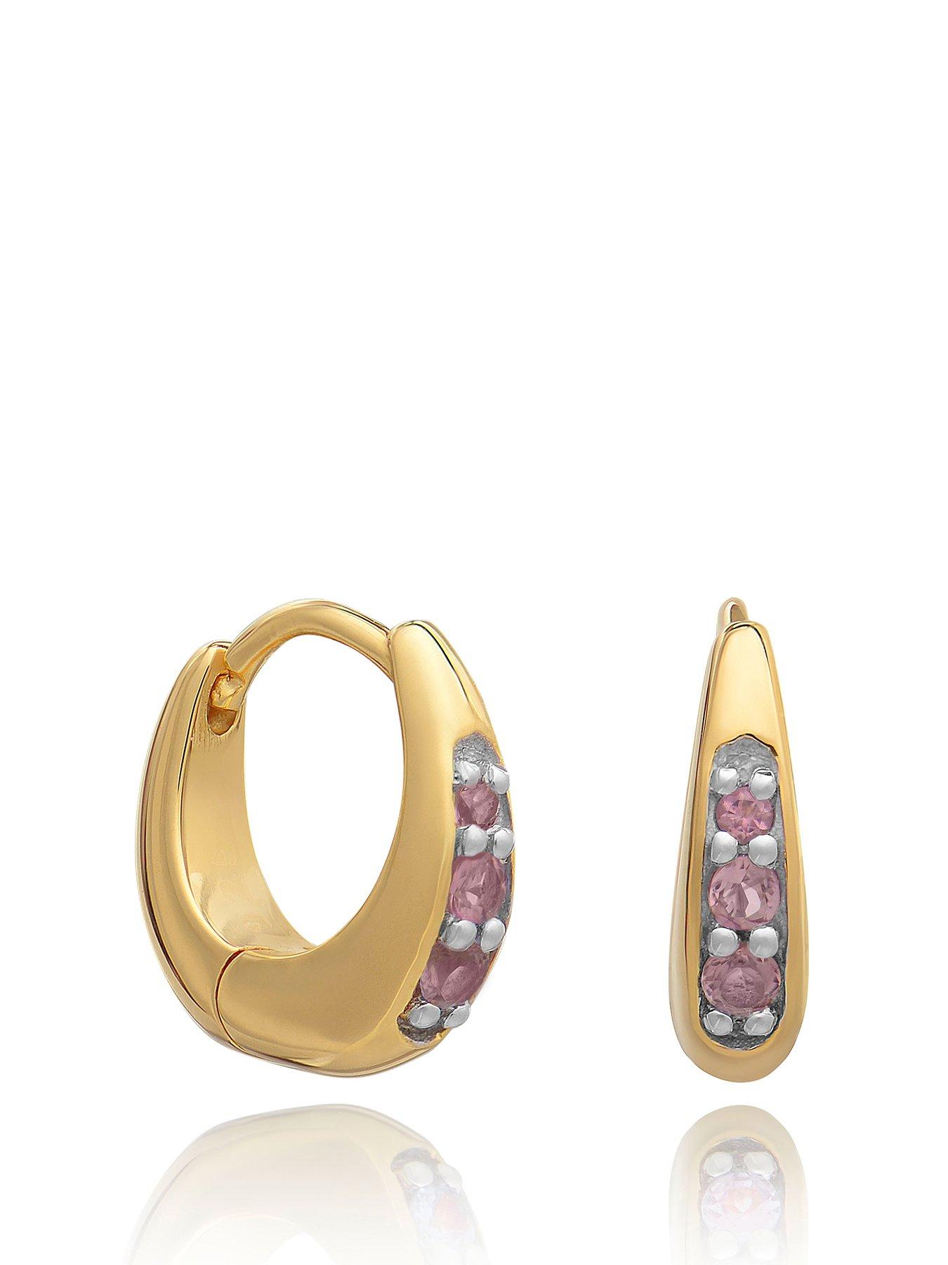 undefined Birthstone Huggie Hoop Earrings