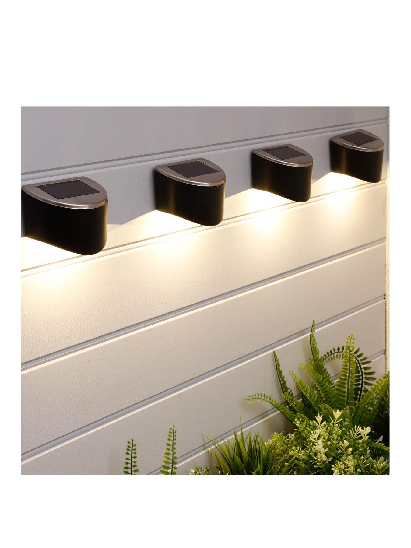 Product photograph of Gardenwize Urbane Solar Fence Lights Pack Of 4 from very.co.uk