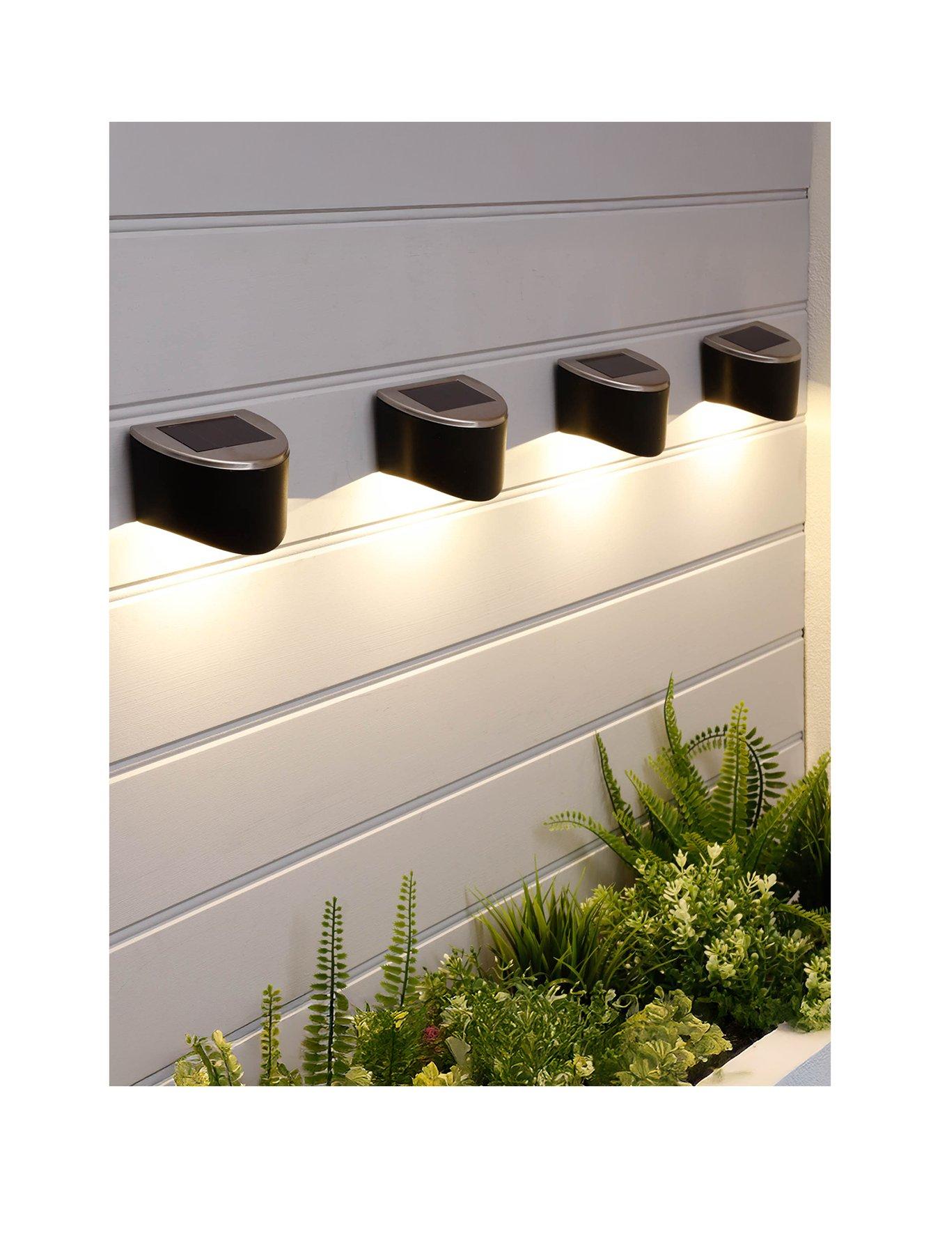 Product photograph of Gardenwize Urbane Solar Fence Lights Pack Of 4 from very.co.uk