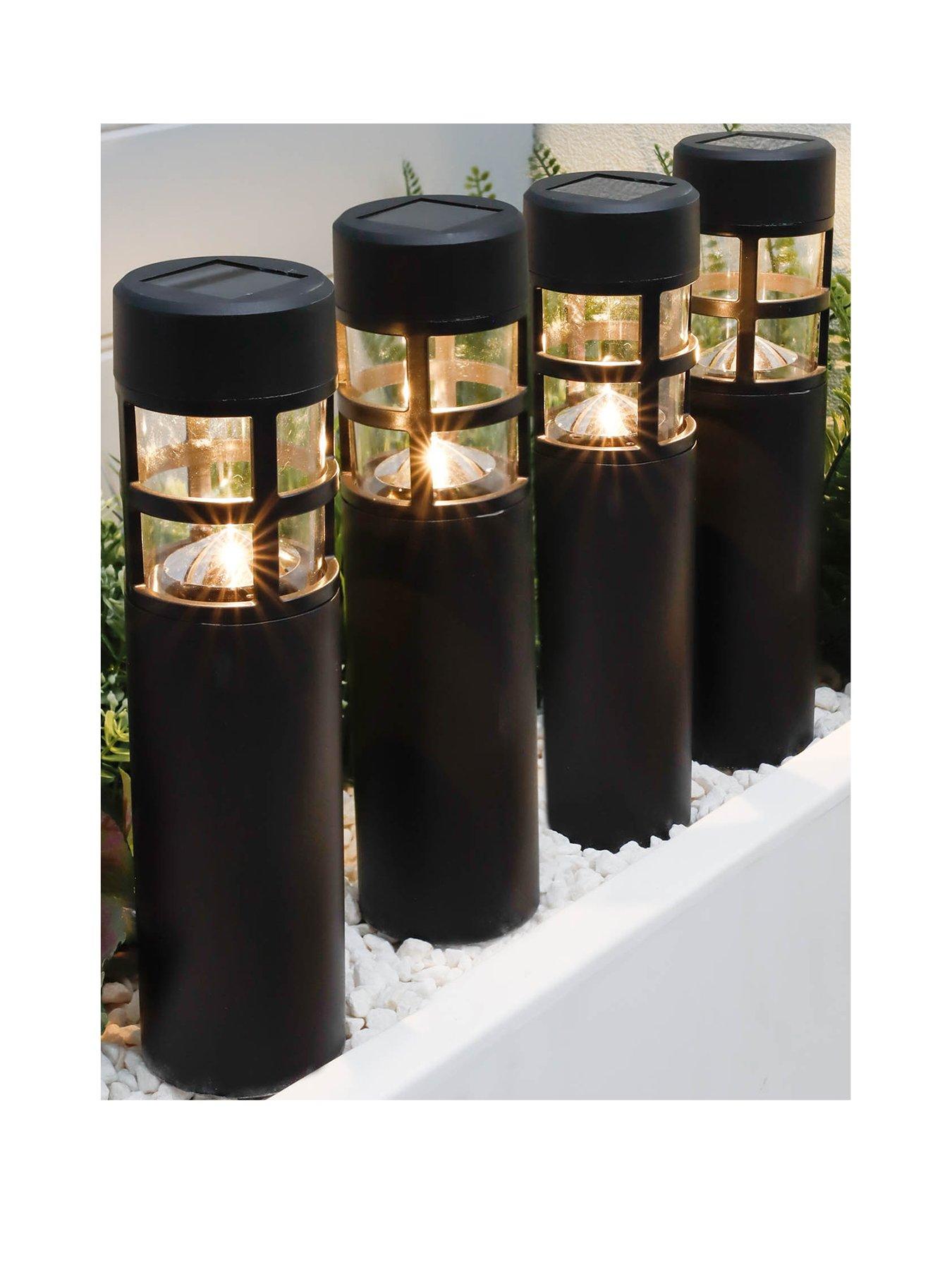 Product photograph of Gardenwize Solar Stake Lights - Pillar Pack Of 4 from very.co.uk