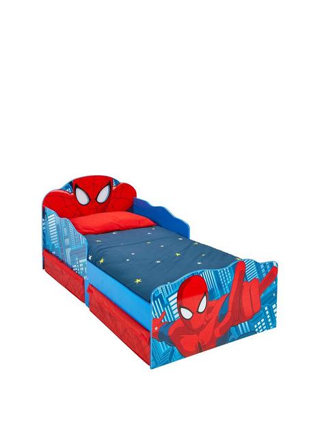 marvel-spider-man-kids-toddler-bed-with-light-up-eyes-and-storage-drawers