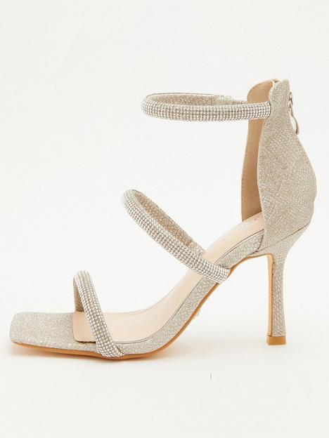 quiz-satin-embellished-heeled-sandals