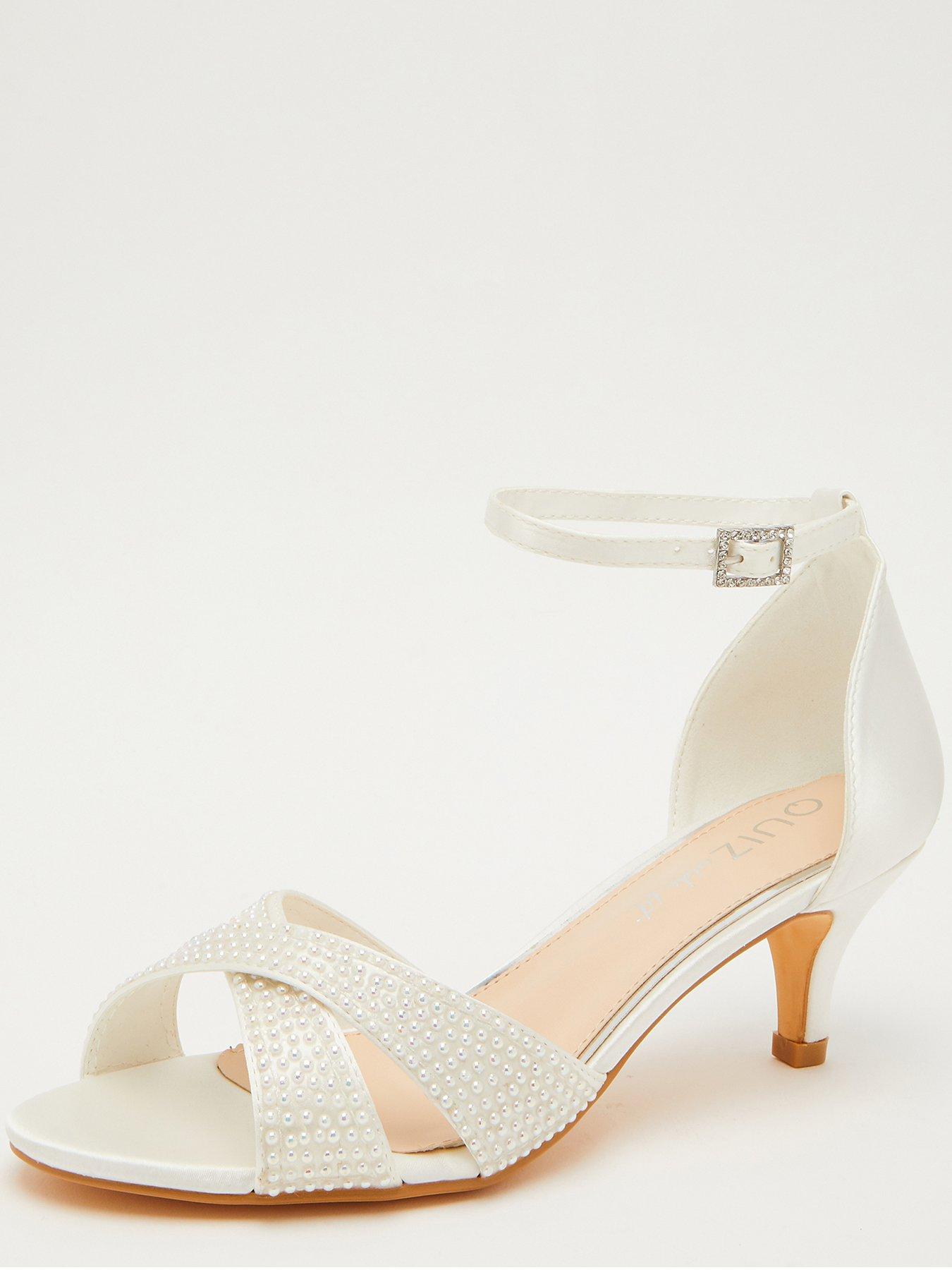 Wide fit white wedding on sale shoes