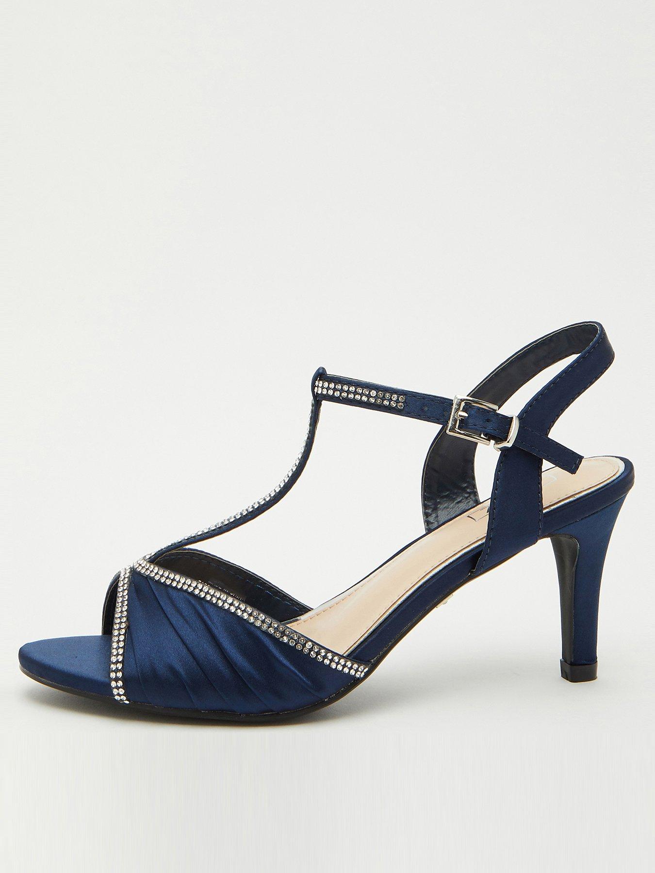 Navy blue 2024 diamante sandals