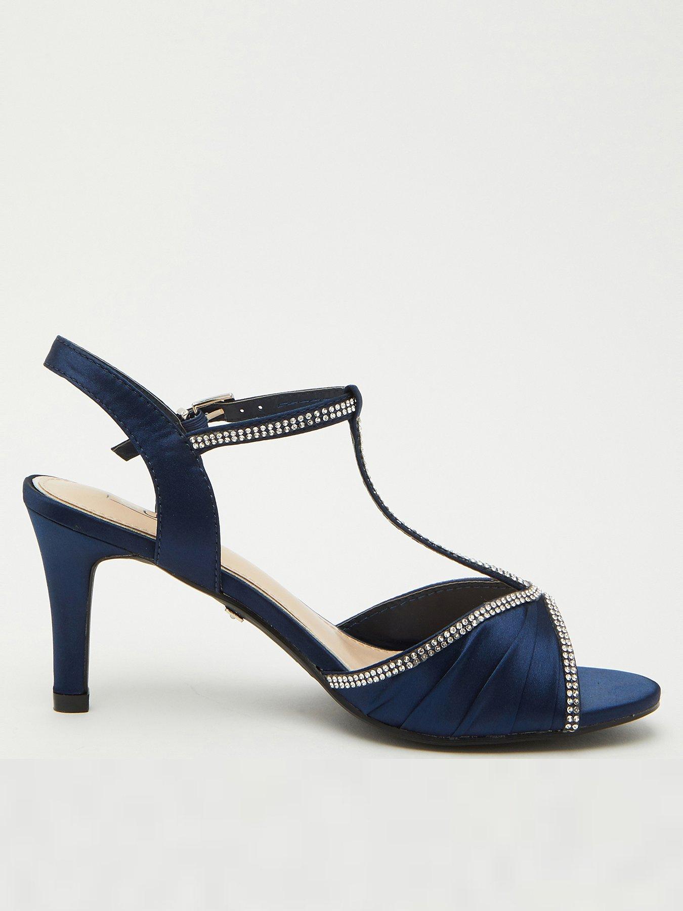 Navy heeled best sale sandals uk