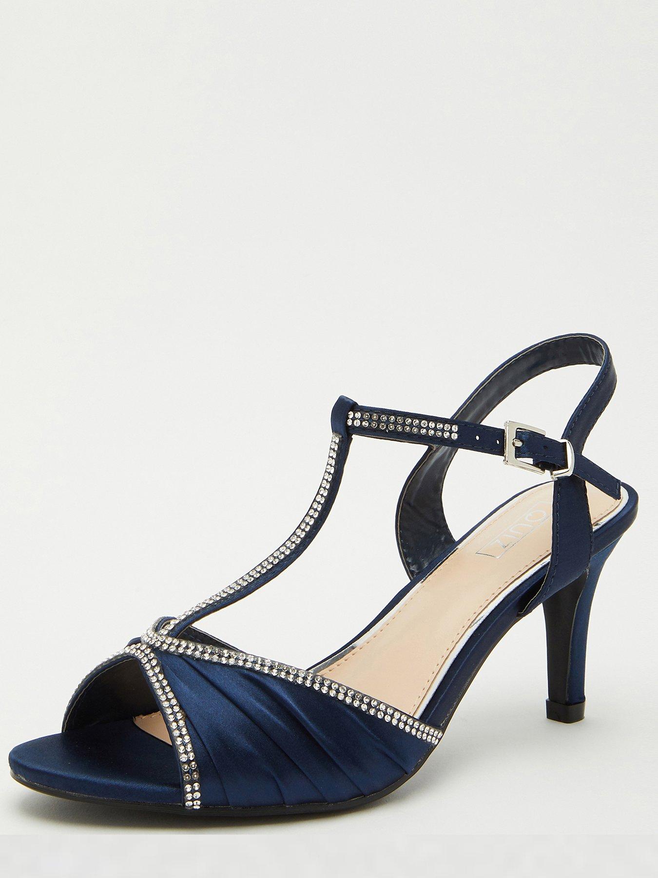 Midnight blue shoes high on sale heels