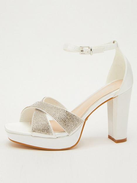 quiz-bridal-diamante-platform-heeled-sandals